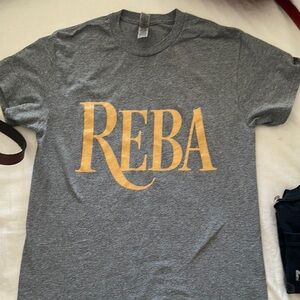 Reba Gray T-Shirt with Gold Print